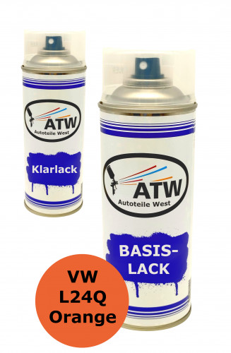 Autolack für VW L24Q Orange +400ml Klarlack Set